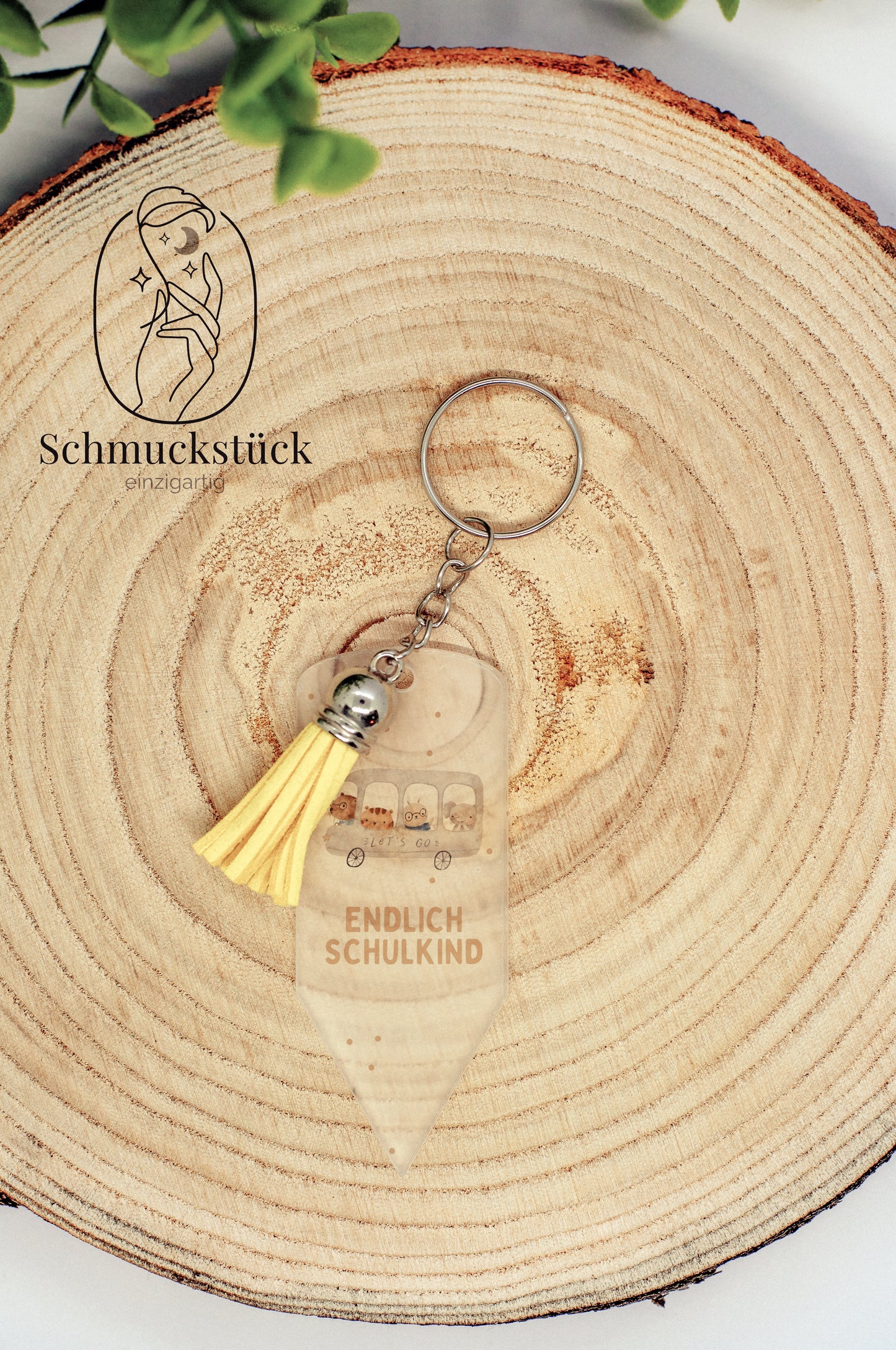 Acryl Schlüsselanhänger mit individuellen Aufdruck für Schulranzen, Schuleinführung, Schulanfang oder Kindergarten