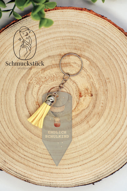 Acryl Schlüsselanhänger mit individuellen Aufdruck für Schulranzen, Schuleinführung, Schulanfang oder Kindergarten