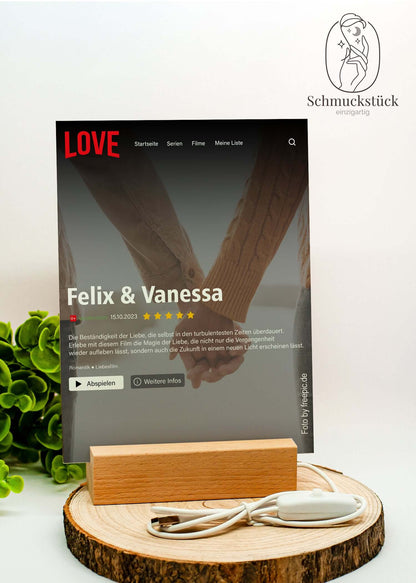 Personalisiertes "Netflix"-Filmposter* für Paare, Familie und Freunde auf Acrylglas, Schmuckstück - einzigartig