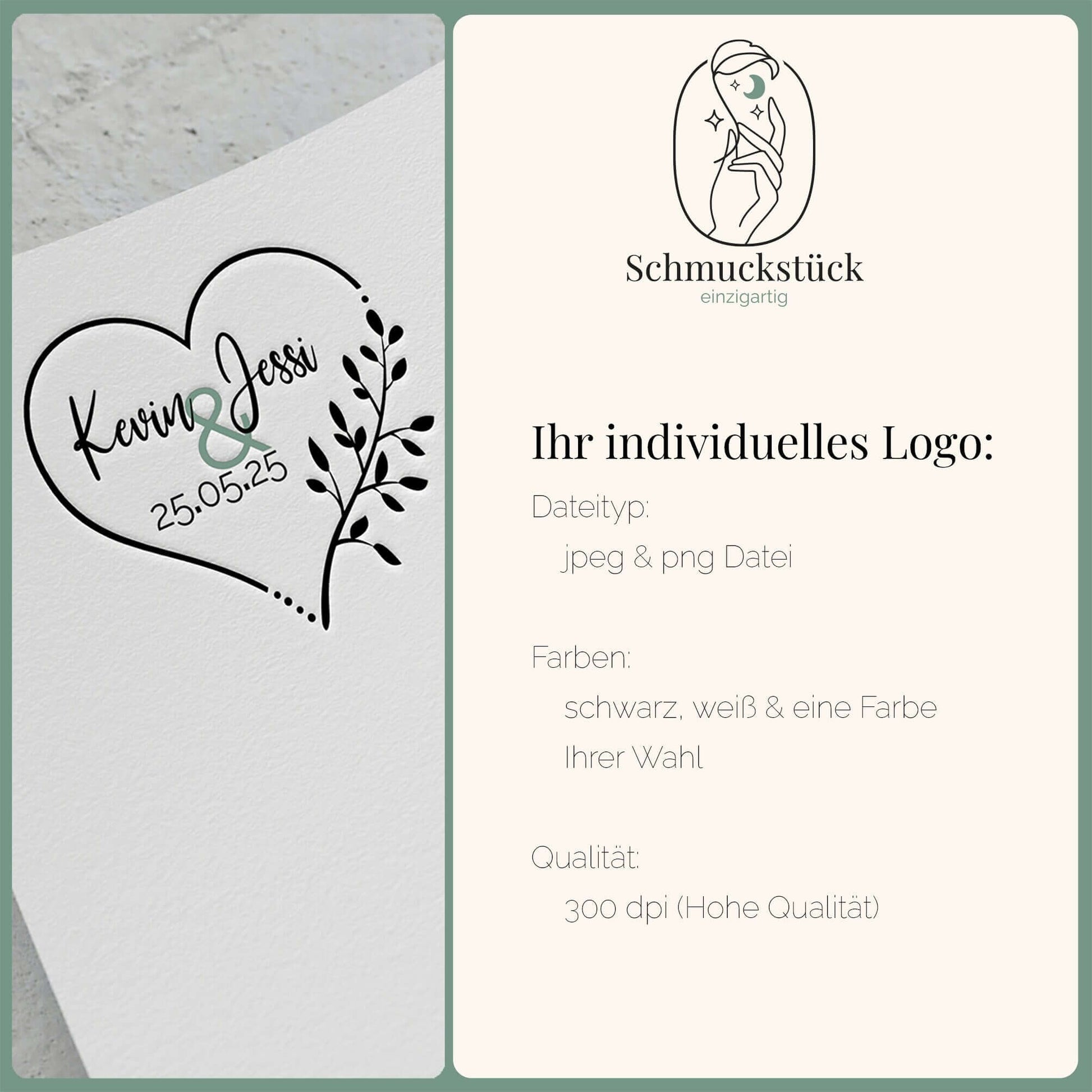 Vorgefertigtes Logo Design, Hochzeits-Monogramm, Modernes Hochzeits-Logo für Hochzeit, Schmuckstück - einzigartig