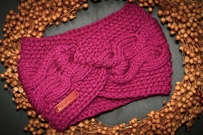 Stirnband Haarband Ohrenwärmer Wolle Strick für Damen mit viel Liebe handgefertigt, Schmuckstück - einzigartig