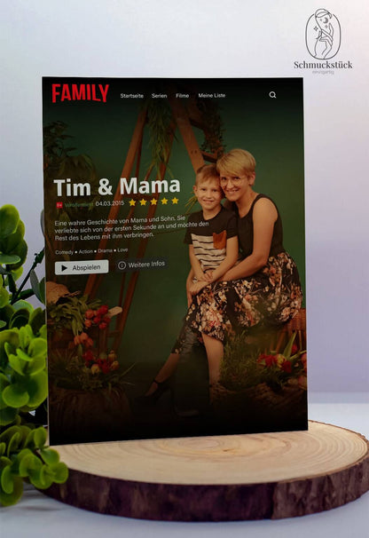 Personalisiertes "Netflix"-Filmposter* für Paare, Familie und Freunde auf Acrylglas, Schmuckstück - einzigartig