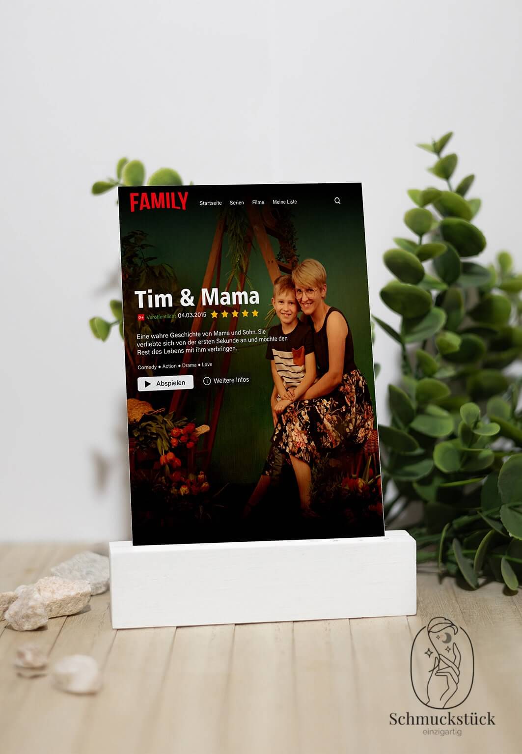Personalisiertes "Netflix"-Filmposter* für Paare, Familie und Freunde auf Acrylglas, Schmuckstück - einzigartig