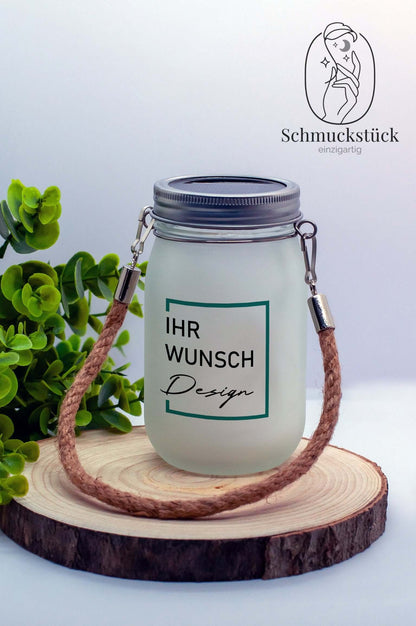 personalisiertes stimmungsvolles Solarlicht, Solarleuchte *Garten, Balkon, Camping, Outdoor, Schmuckstück - einzigartig