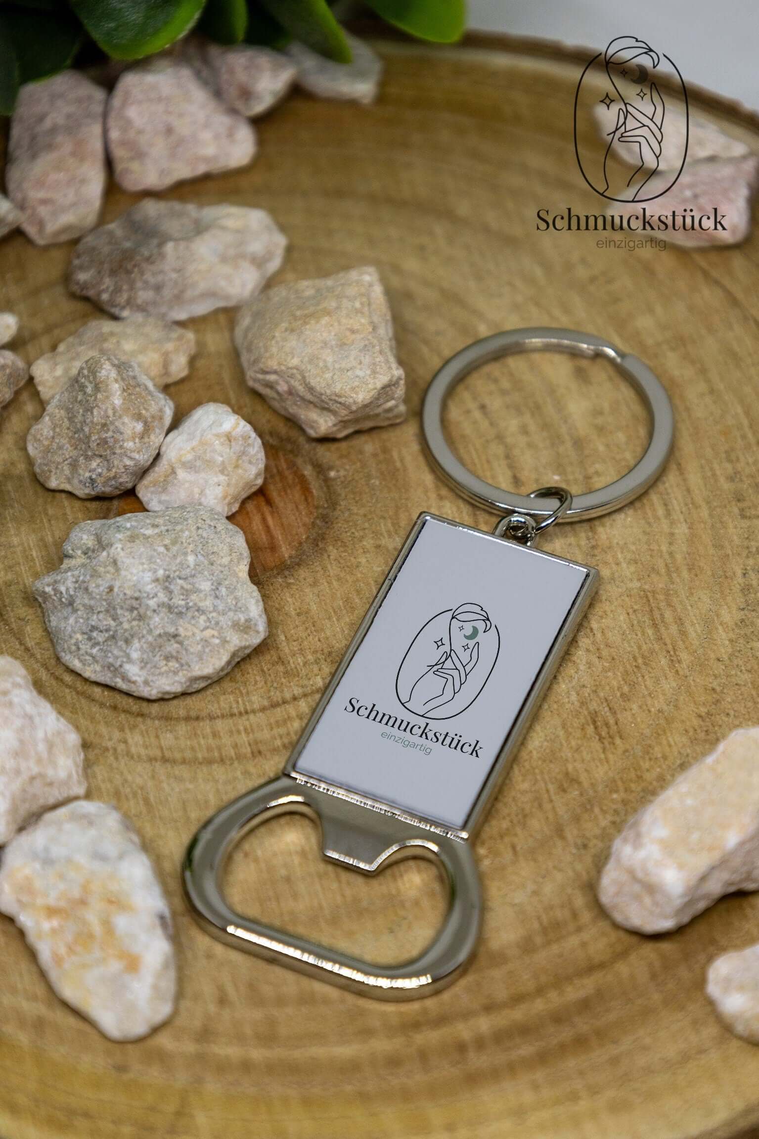 Flaschenöffner mit Foto, Logo oder Wunschdesign, Schmuckstück - einzigartig
