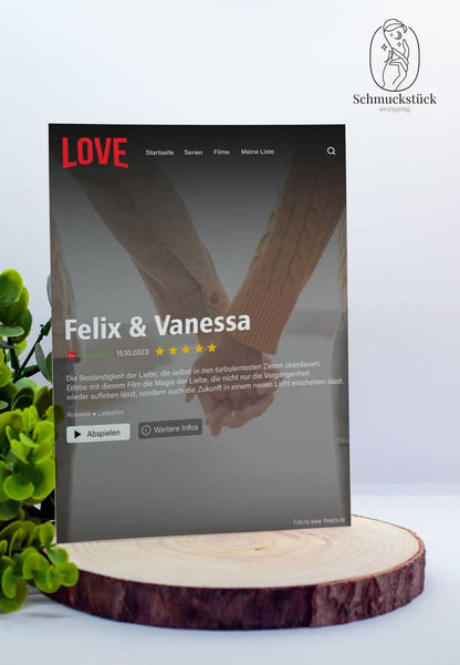 Personalisiertes "Netflix"-Filmposter* für Paare, Familie und Freunde auf Acrylglas, Schmuckstück - einzigartig